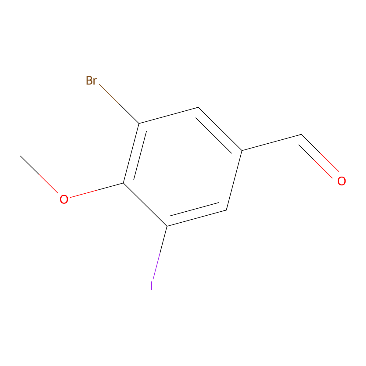 3-Bromo-5-iodo-4-methoxybenzaldehyde molecular structure, CAS 1356113-31-9