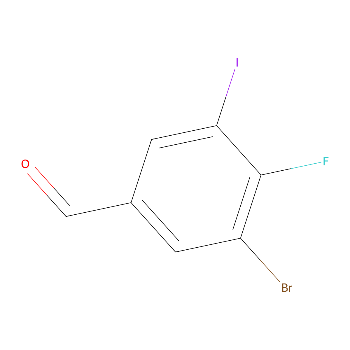 3-Bromo-4-fluoro-5-iodobenzaldehyde molecular structure, CAS 1356113-37-5