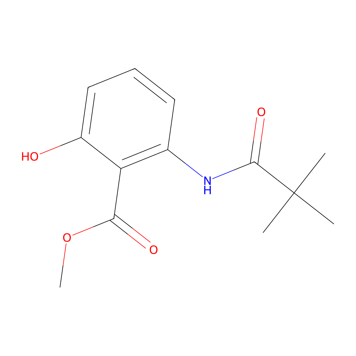 Methyl 2-hydroxy-6-pivalamidobenzoate molecular structure, CAS 1356113-52-4