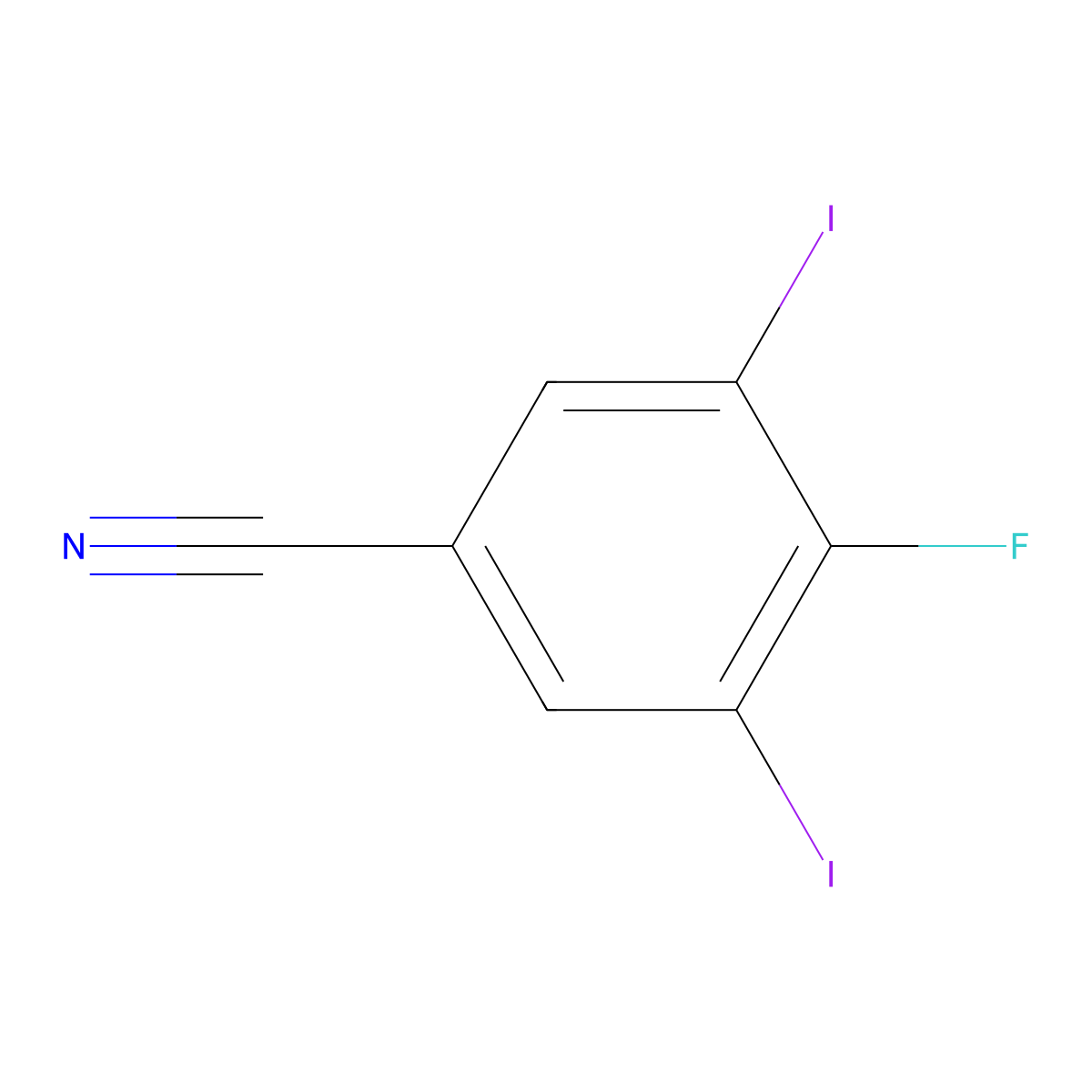 4-Fluoro-3,5-diiodobenzonitrile molecular structure, CAS 1356113-61-5