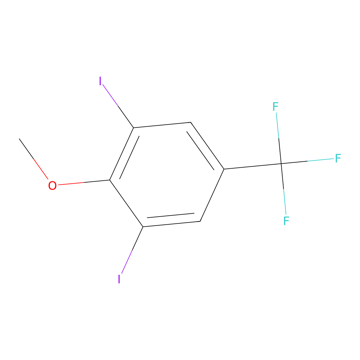 1,3-Diiodo-2-methoxy-5-(trifluoromethyl)benzene molecular structure, CAS 1356113-92-2