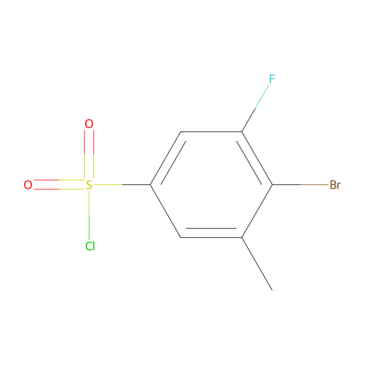 4-Bromo-3-fluoro-5-methylbenzenesulfonyl chloride molecular structure, CAS 1356114-17-4