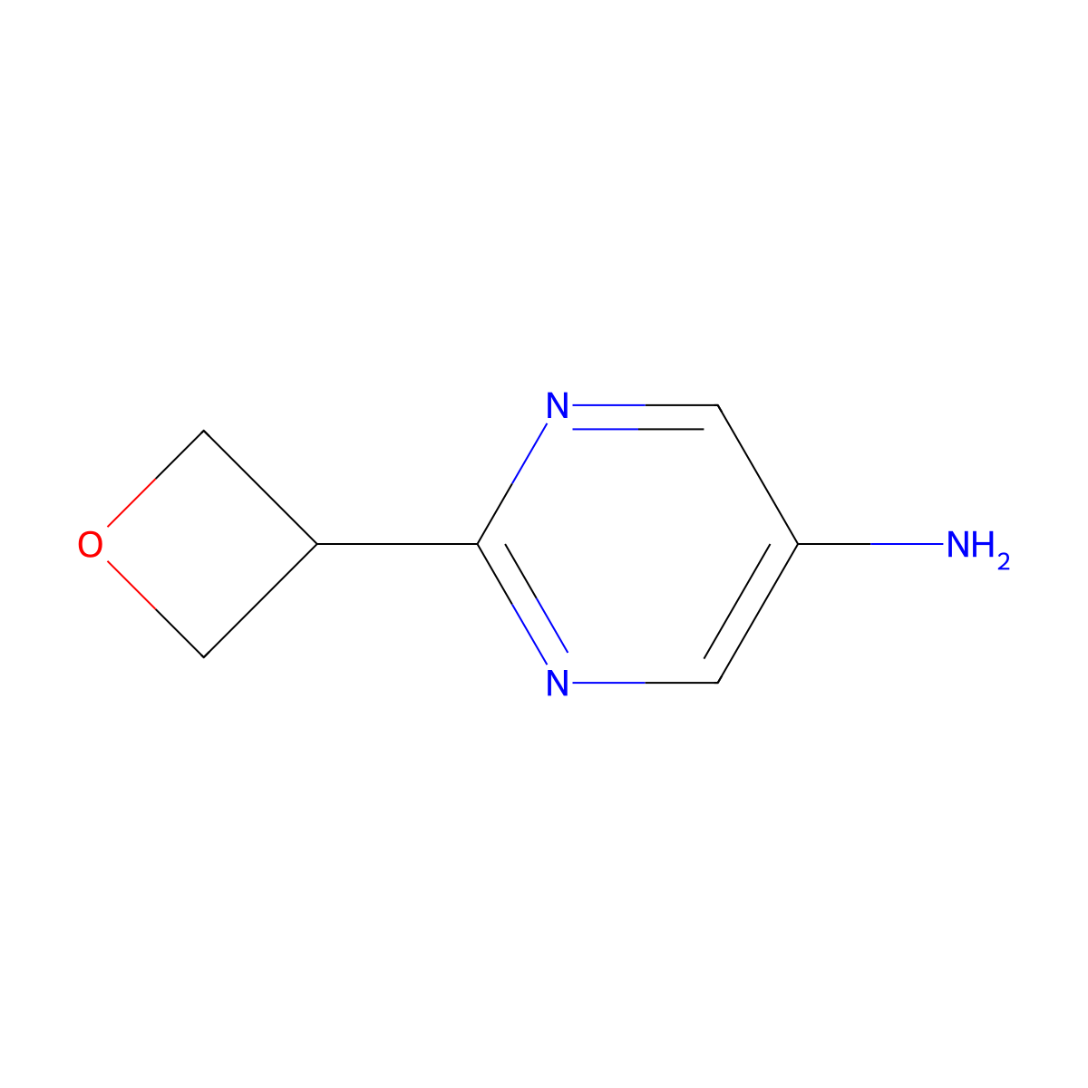 2-(Oxetan-3-yl)pyrimidin-5-amine molecular structure, CAS 1356114-53-8