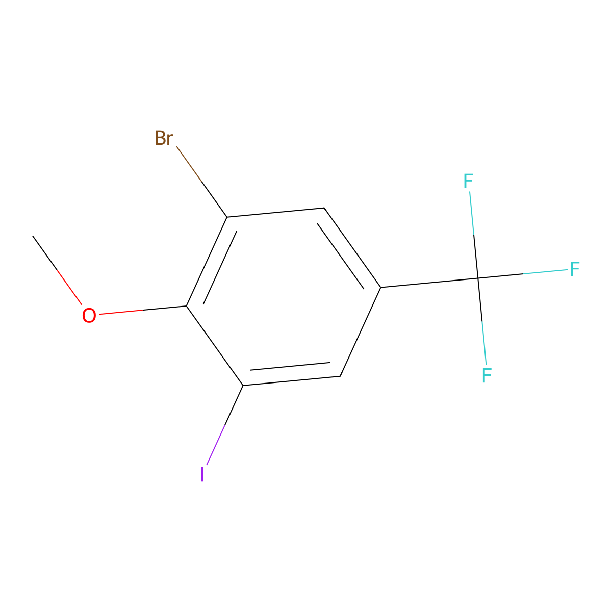 2-Bromo-6-iodo-4-(trifluoromethyl)anisole molecular structure, CAS 1356114-55-0