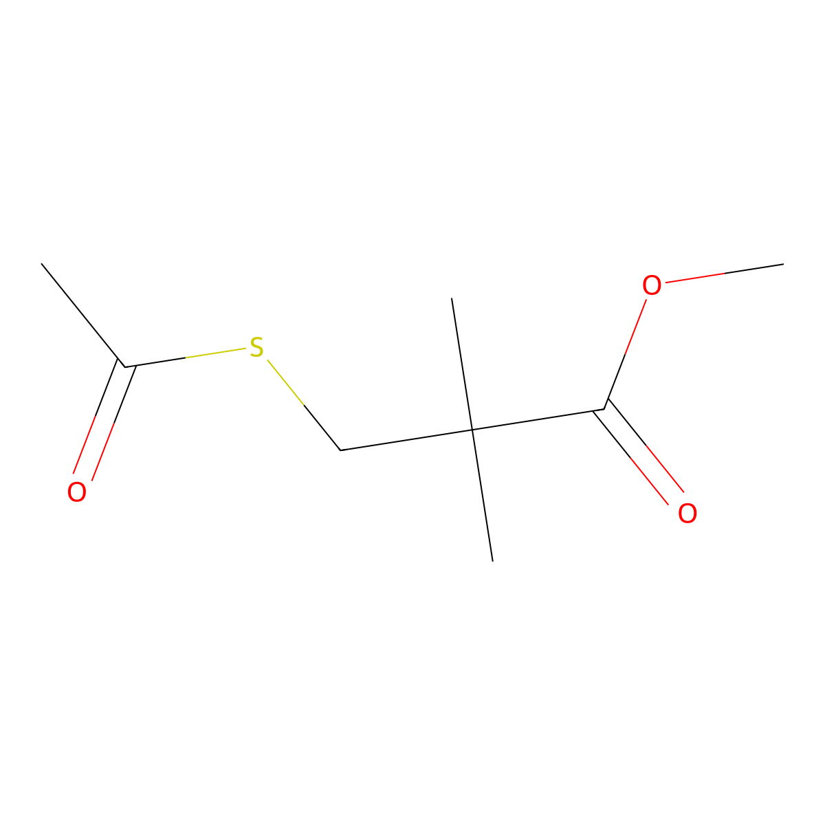 Methyl 3-(acetylsulfanyl)-2,2-dimethylpropanoate molecular structure, CAS 1356116-79-4