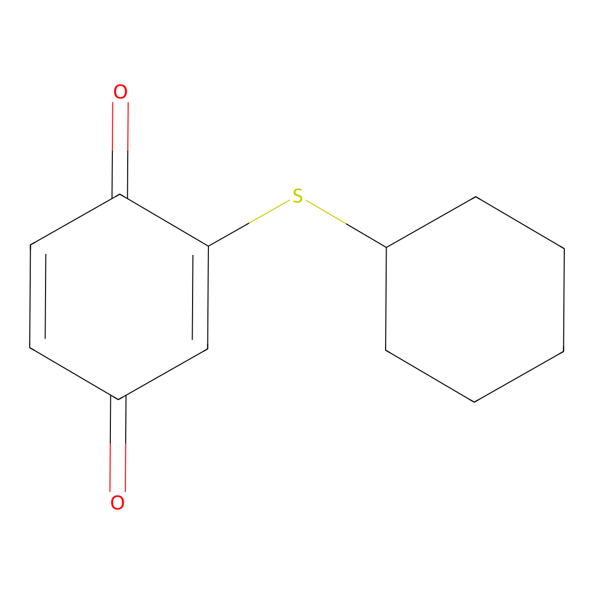 2-(Cyclohexylsulfanyl)cyclohexa-2,5-diene-1,4-dione molecular structure, CAS 135615-63-3