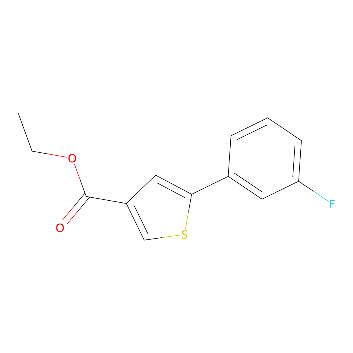 Ethyl 5-(3-fluorophenyl)thiophene-3-carboxylate molecular structure, CAS 1356151-45-5