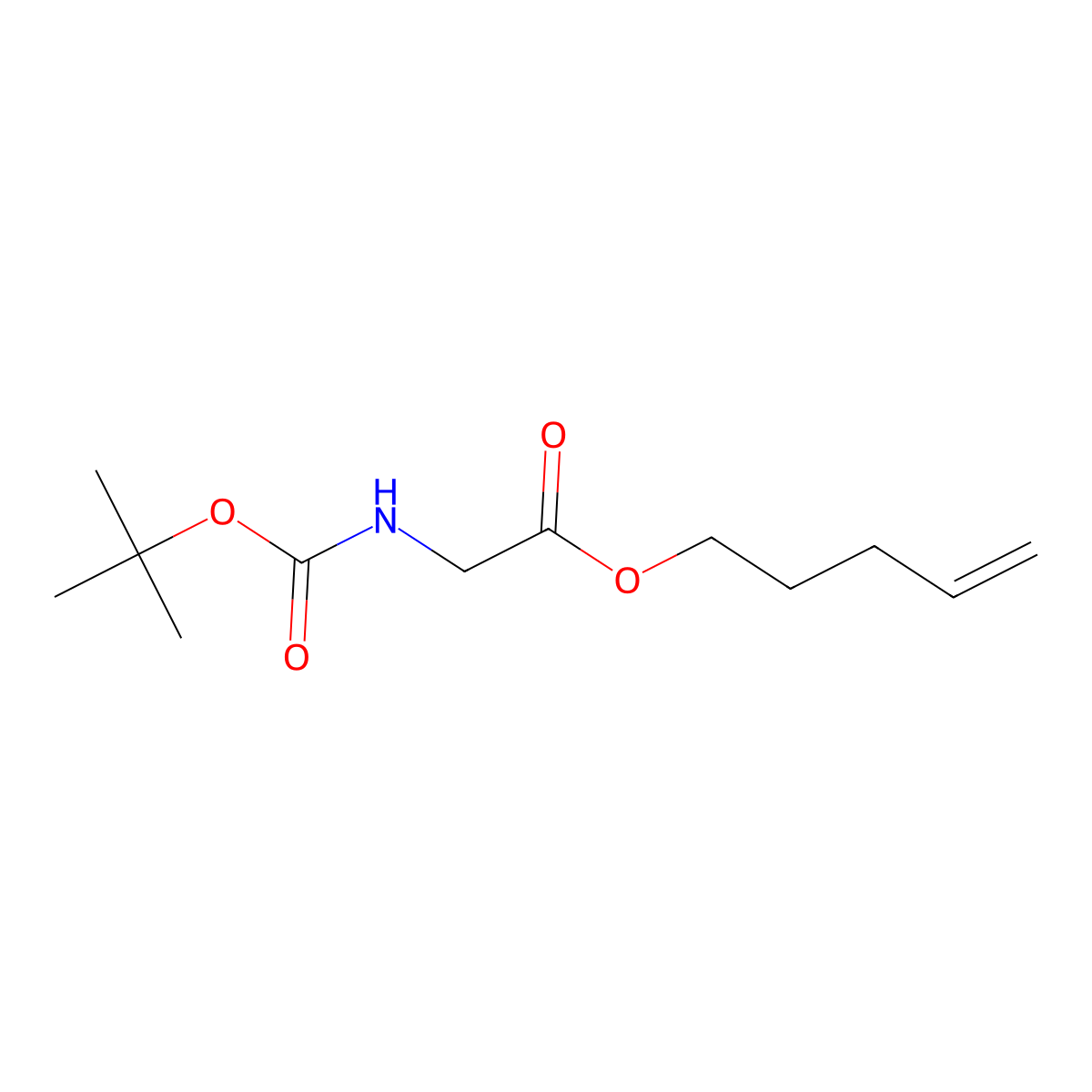 Pent-4-en-1-yl 2-{[(tert-butoxy)carbonyl]amino}acetate molecular structure, CAS 1356164-00-5