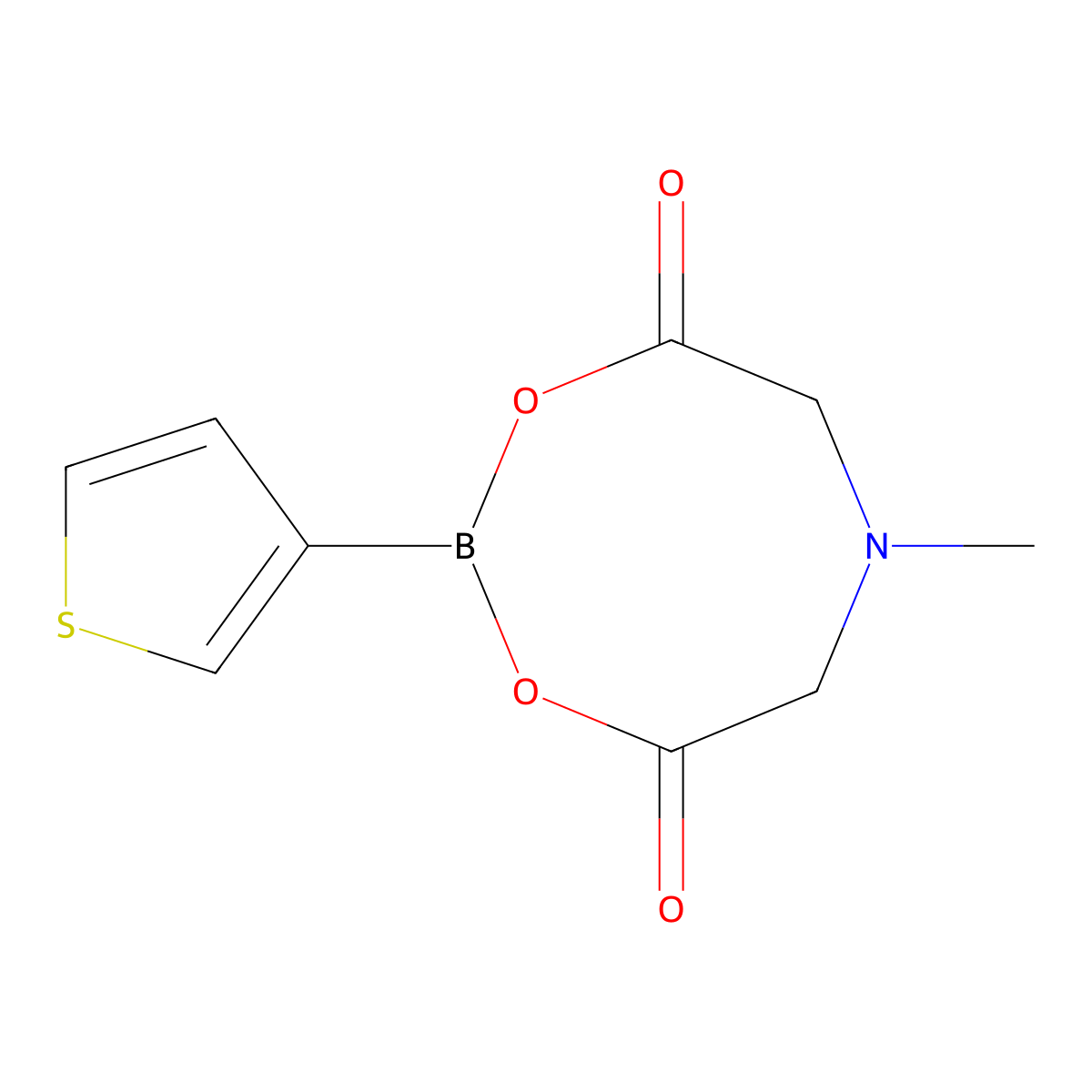 6-Methyl-2-(thiophen-3-yl)-1,3,6,2-dioxazaborocane-4,8-dione molecular structure, CAS 1356166-65-8