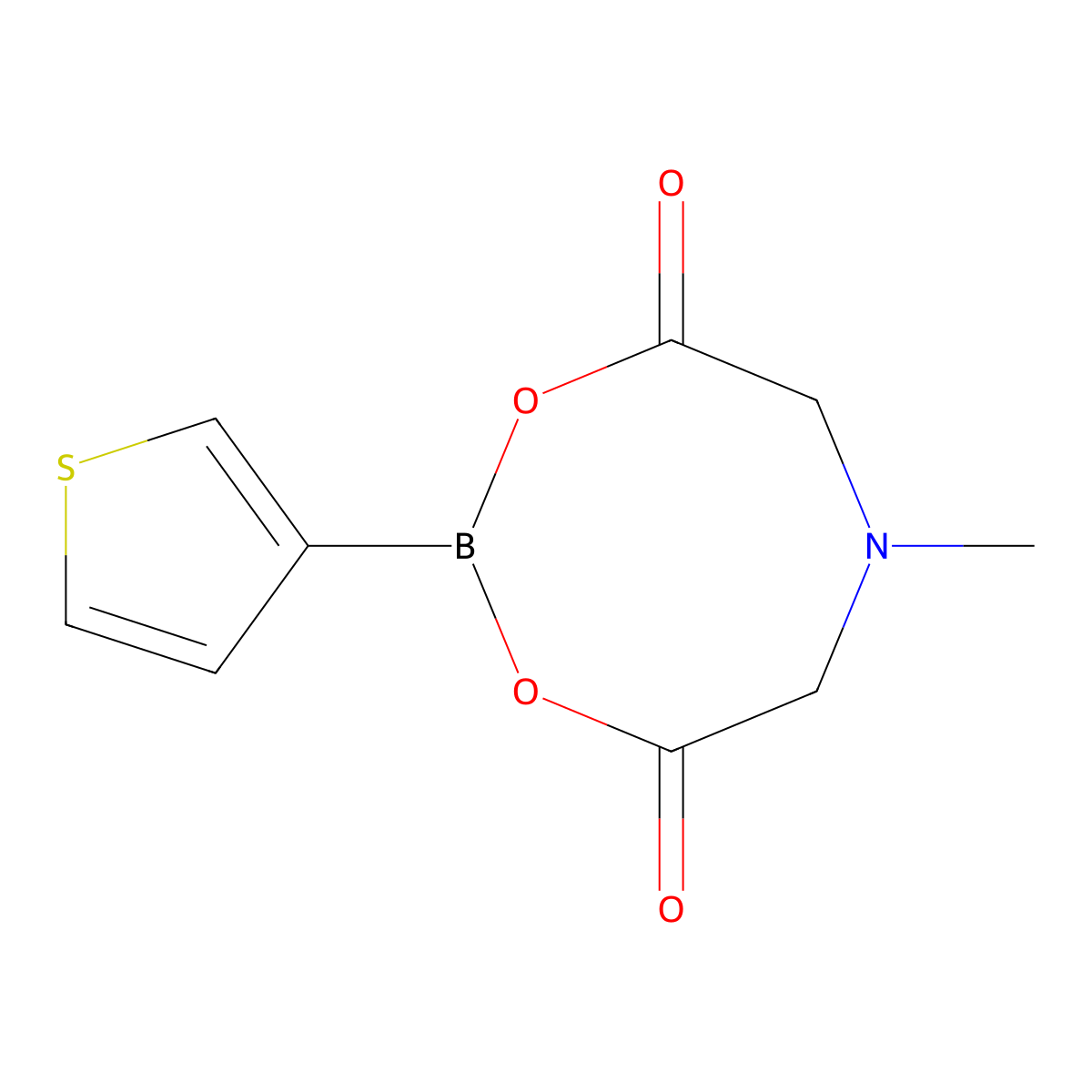 6-Methyl-2-(thiophen-3-yl)-1,3,6,2-dioxazaborocane-4,8-dione molecular structure, CAS 1356166-65-8