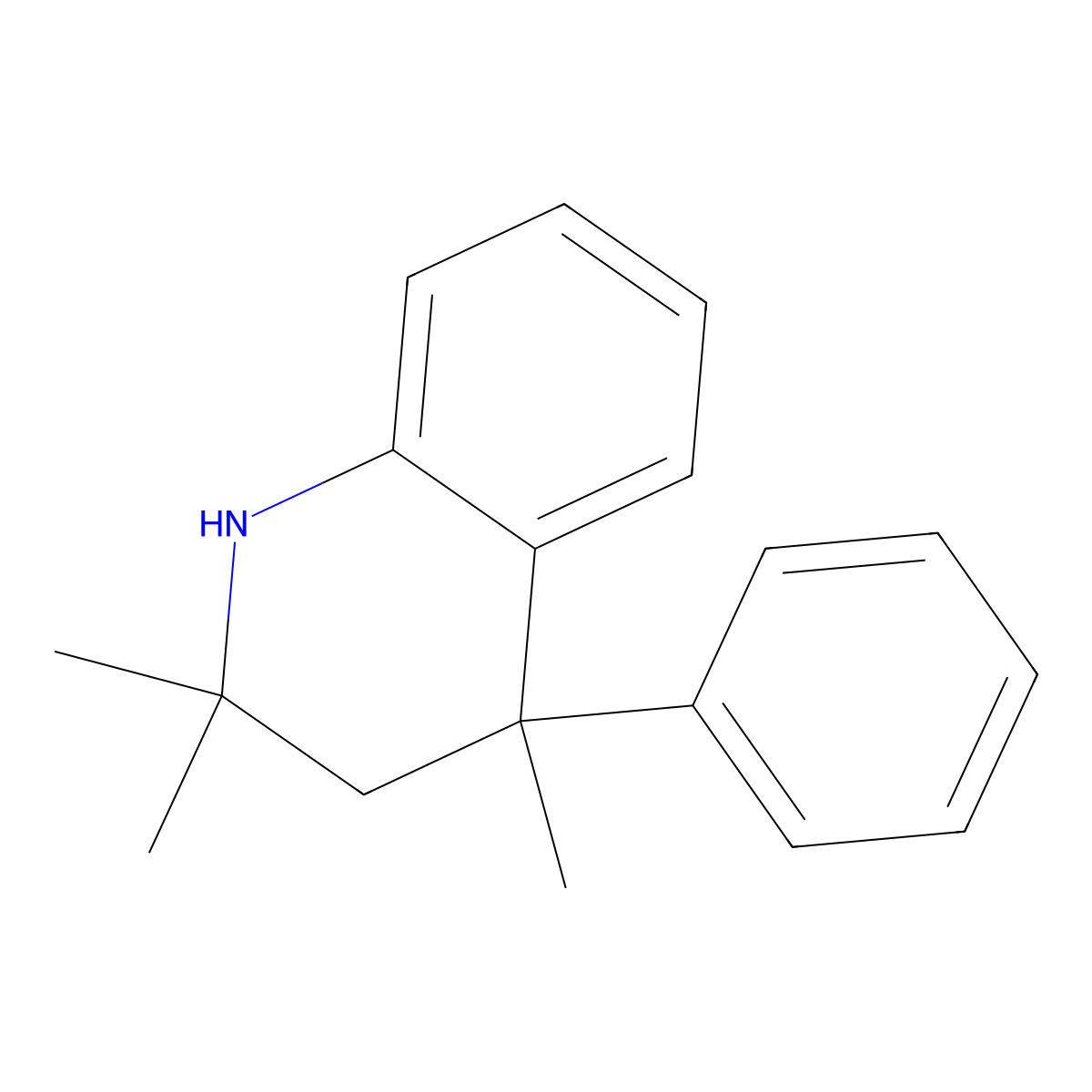 1,2,3,4-Tetrahydro-2,2,4-trimethyl-4-phenylquinoline molecular structure, CAS 13562-24-8