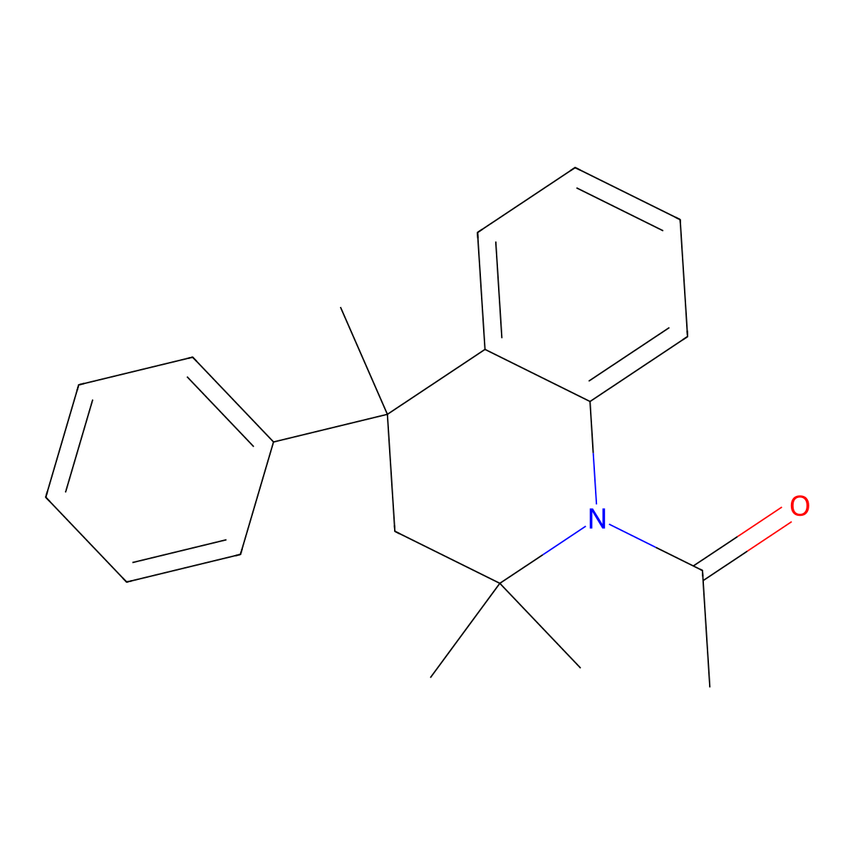 1-Acetyl-2,2,4-trimethyl-4-phenyl-1,2,3,4-tetrahydroquinoline molecular structure, CAS 13562-25-9