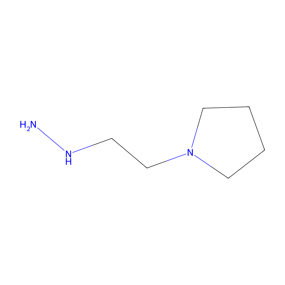 1-(2-Hydrazinylethyl)pyrrolidine molecular structure, CAS 13562-40-8