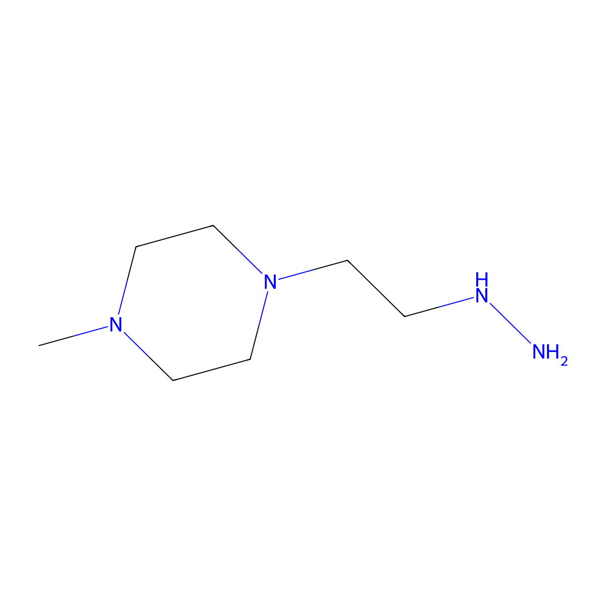 1-(2-Hydrazinylethyl)-4-methylpiperazine molecular structure, CAS 13562-46-4