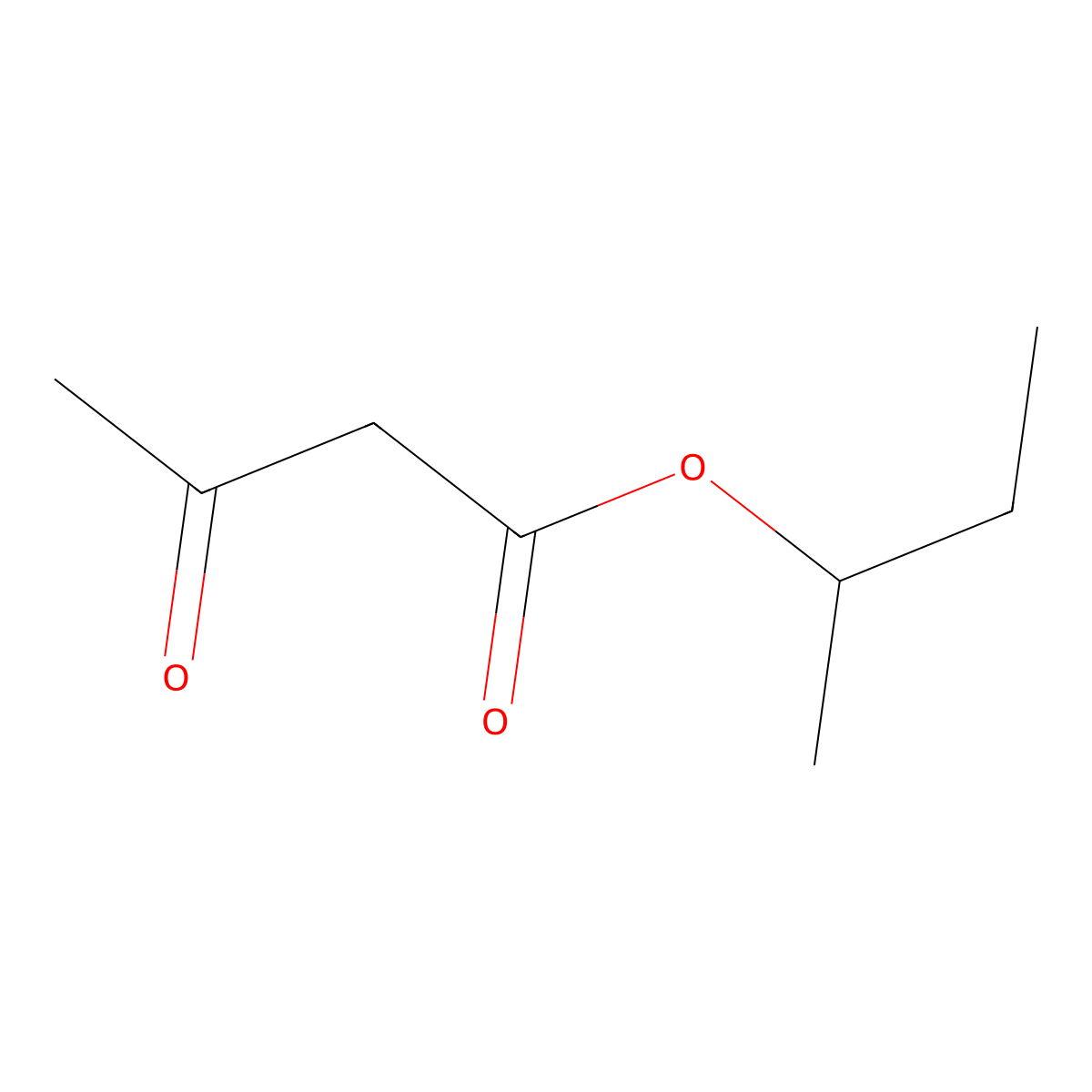 sec-Butyl acetoacetate molecular structure, CAS 13562-76-0