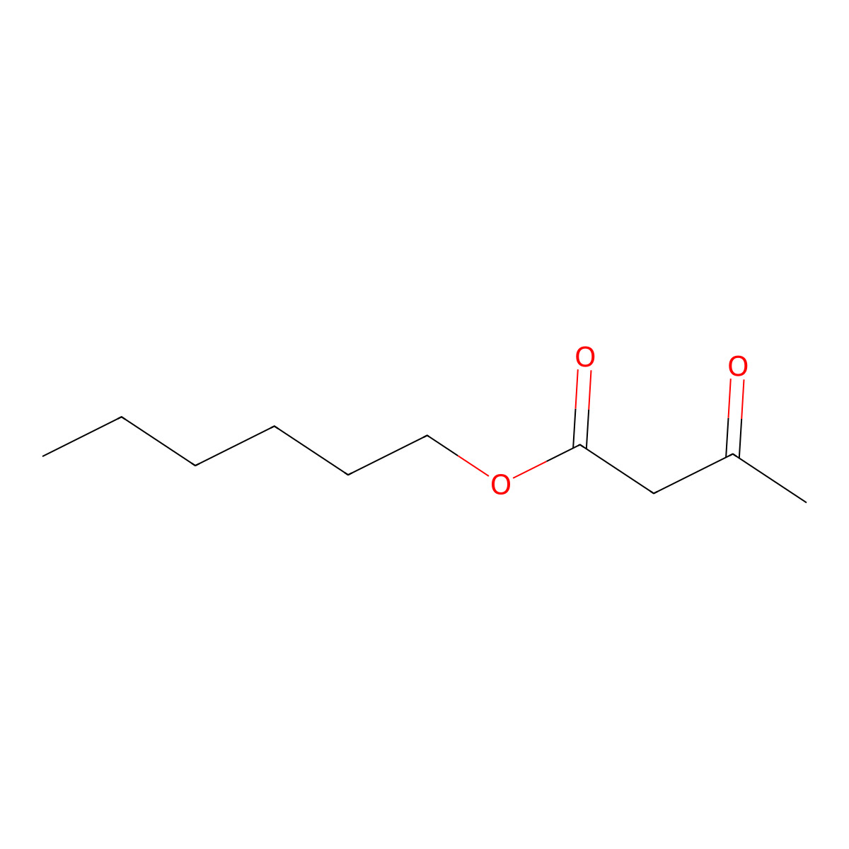 Hexyl acetoacetate molecular structure, CAS 13562-84-0