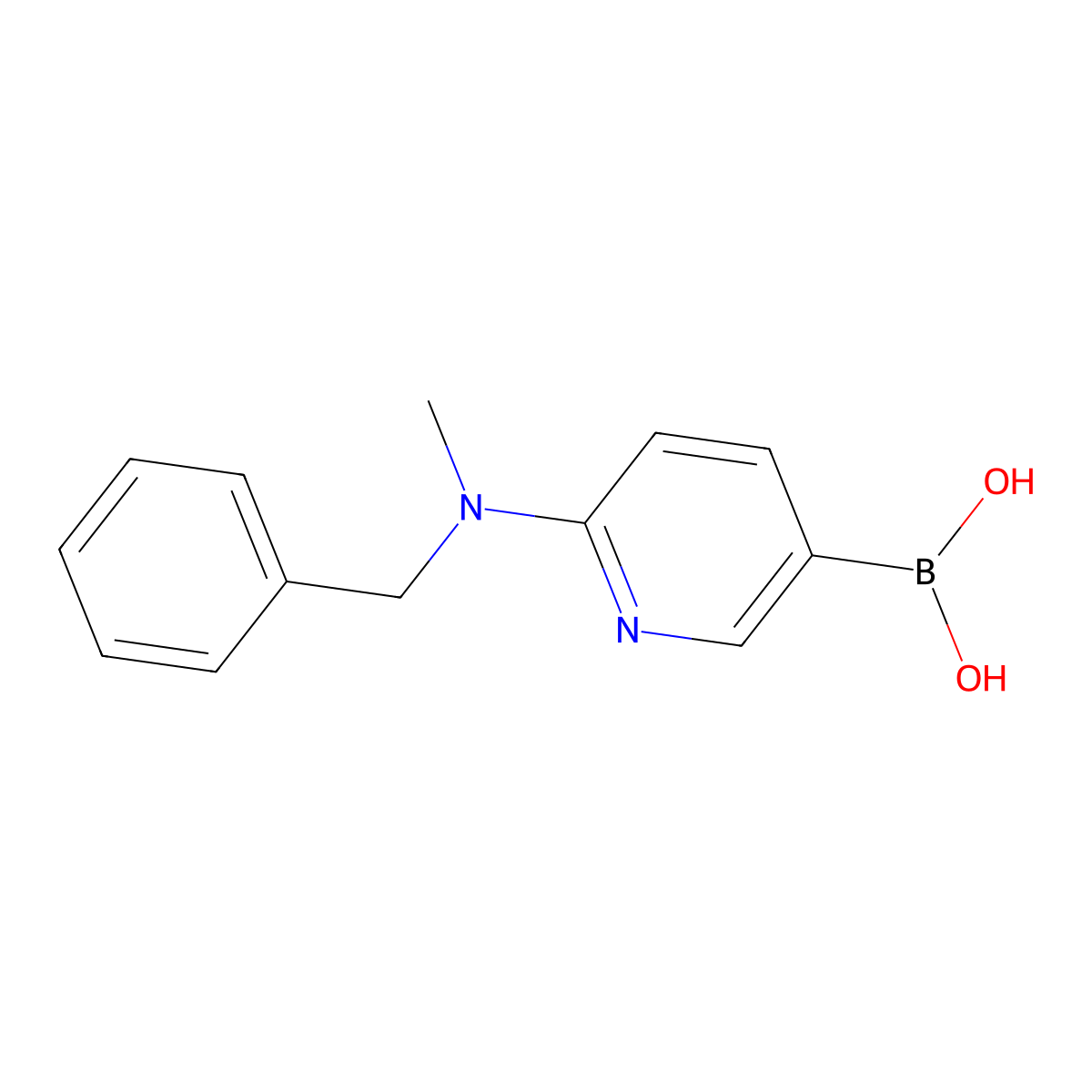 (6-(Benzyl(methyl)amino)pyridin-3-yl)boronic acid molecular structure, CAS 1356239-98-9