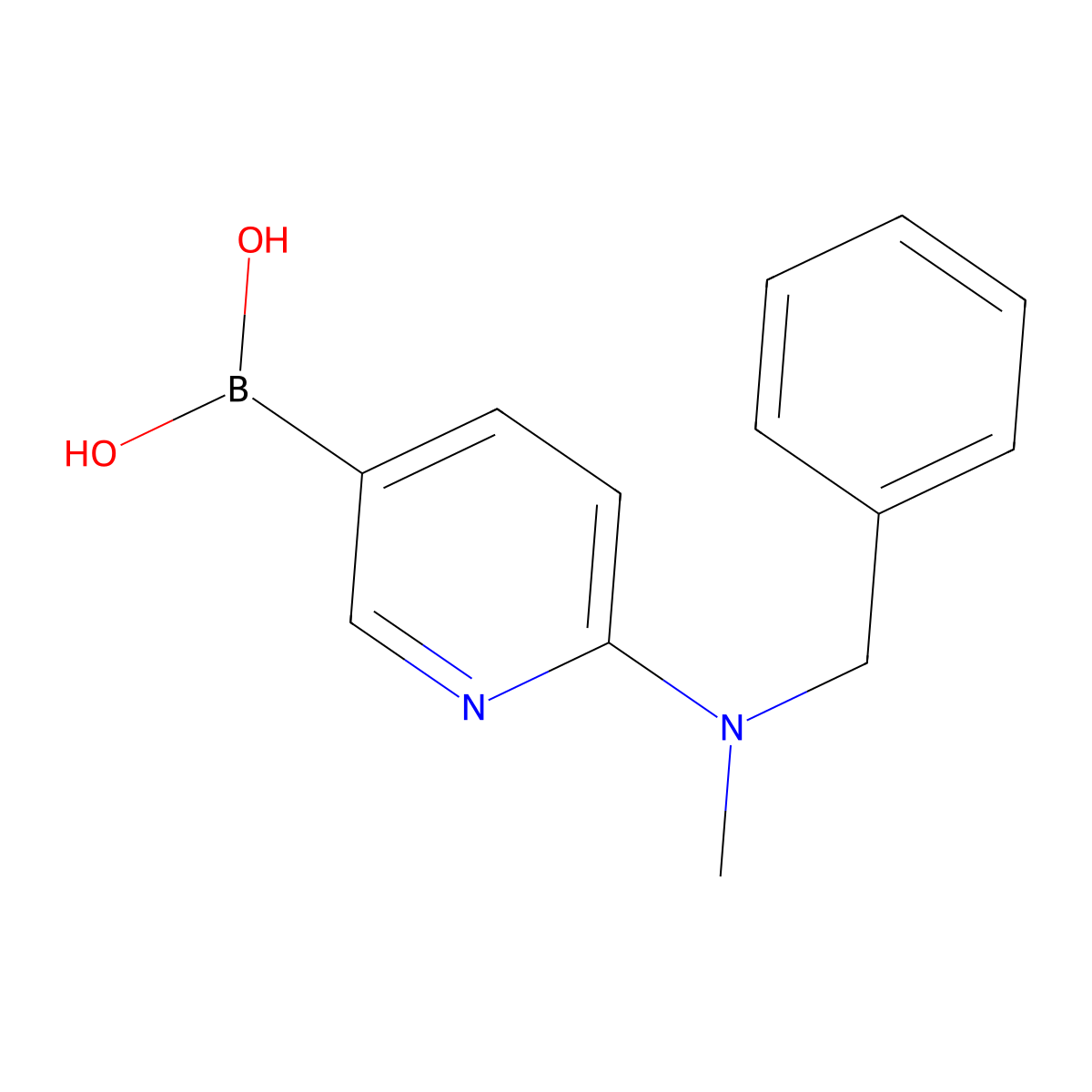 (6-(Benzyl(methyl)amino)pyridin-3-yl)boronic acid molecular structure, CAS 1356239-98-9