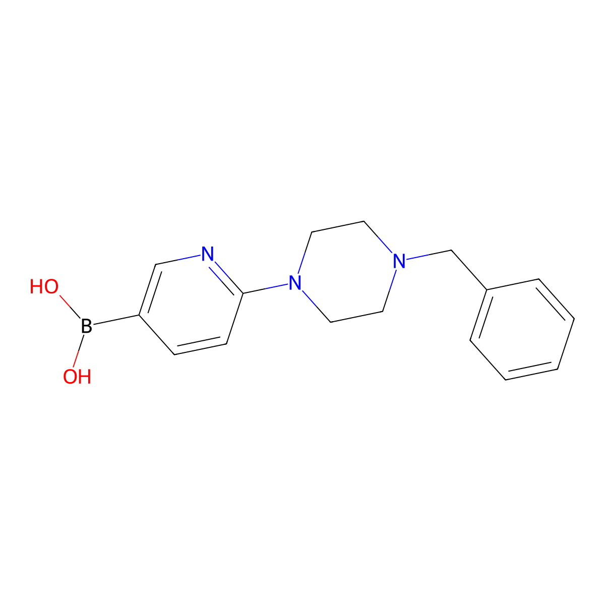 (6-(4-Benzylpiperazin-1-yl)pyridin-3-yl)boronic acid molecular structure, CAS 1356242-29-9