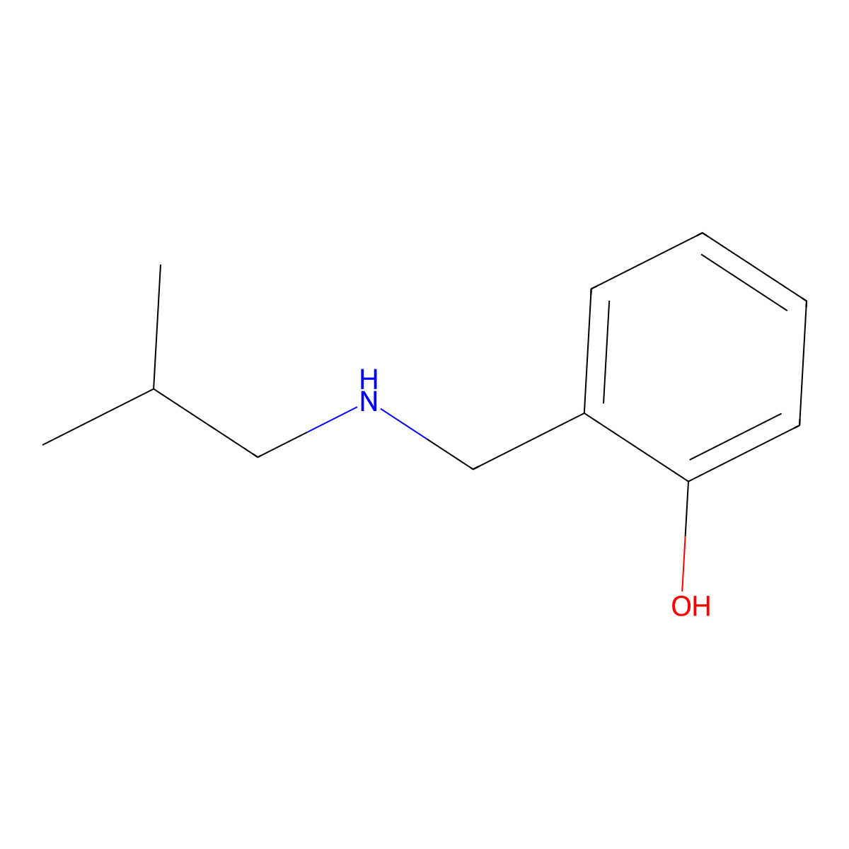 2-{[(2-Methylpropyl)amino]methyl}phenol molecular structure, CAS 135627-07-5
