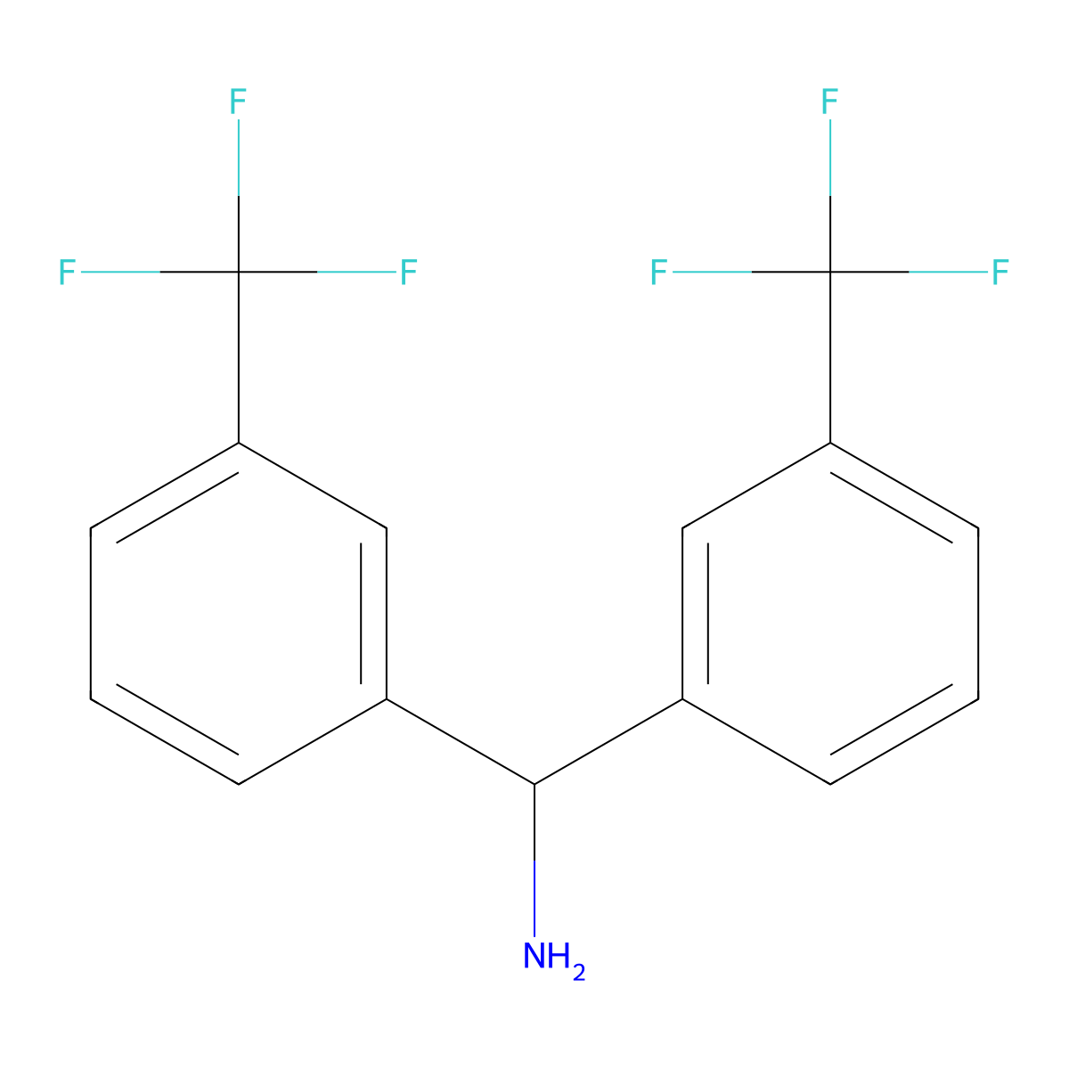 1,1-Bis[3-(trifluoromethyl)phenyl]methanamine molecular structure, CAS 135628-63-6