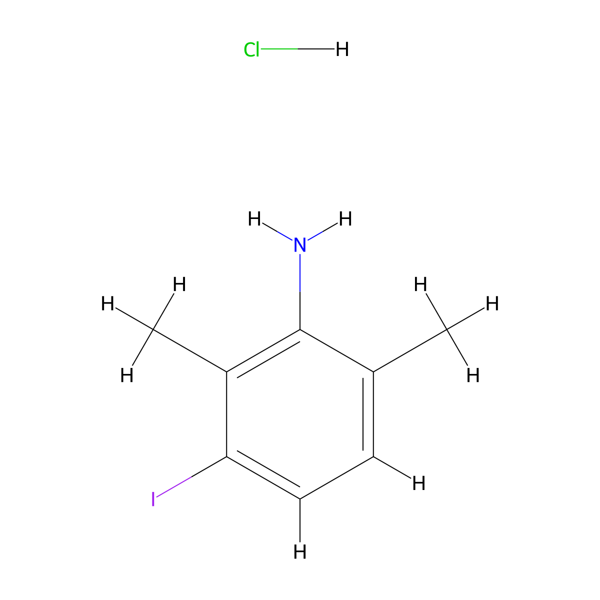 3-Iodo-2,6-dimethylaniline hydrochloride molecular structure, CAS 135630-62-5