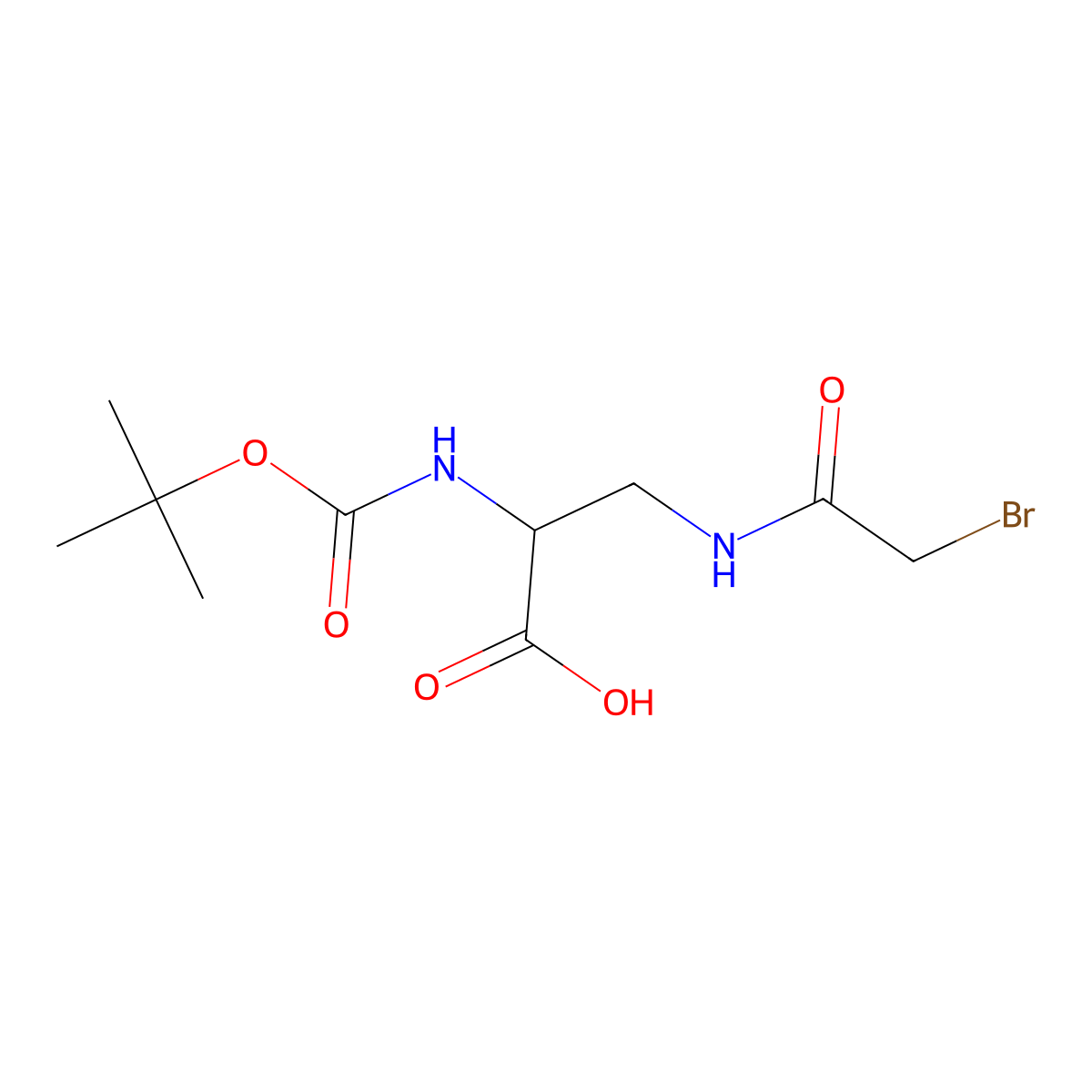 (S)-3-(2-Bromoacetamido)-2-((tert-butoxycarbonyl)amino)propanoic acid molecular structure, CAS 135630-90-9
