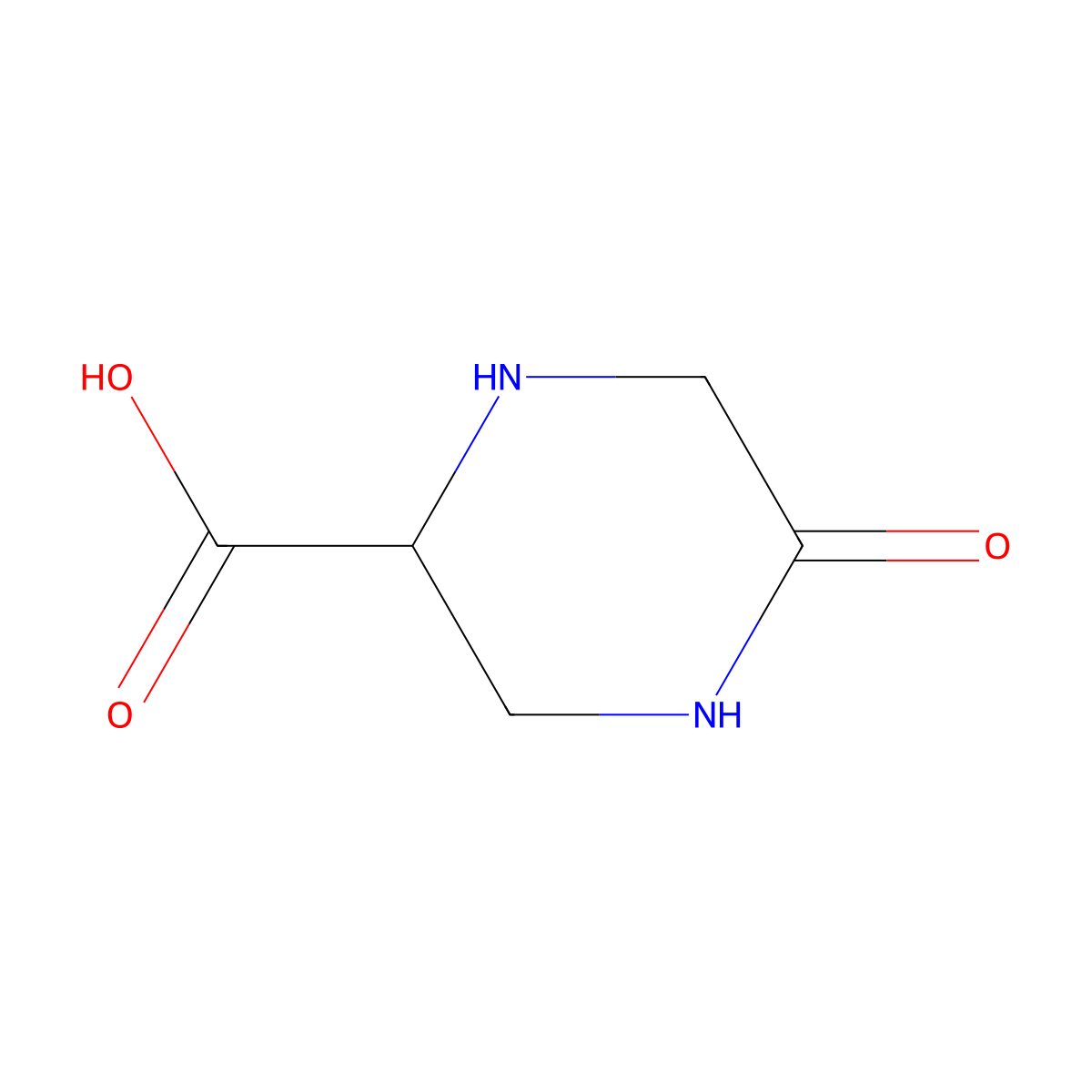 (S)-5-Oxopiperazine-2-carboxylic acid molecular structure, CAS 135630-97-6