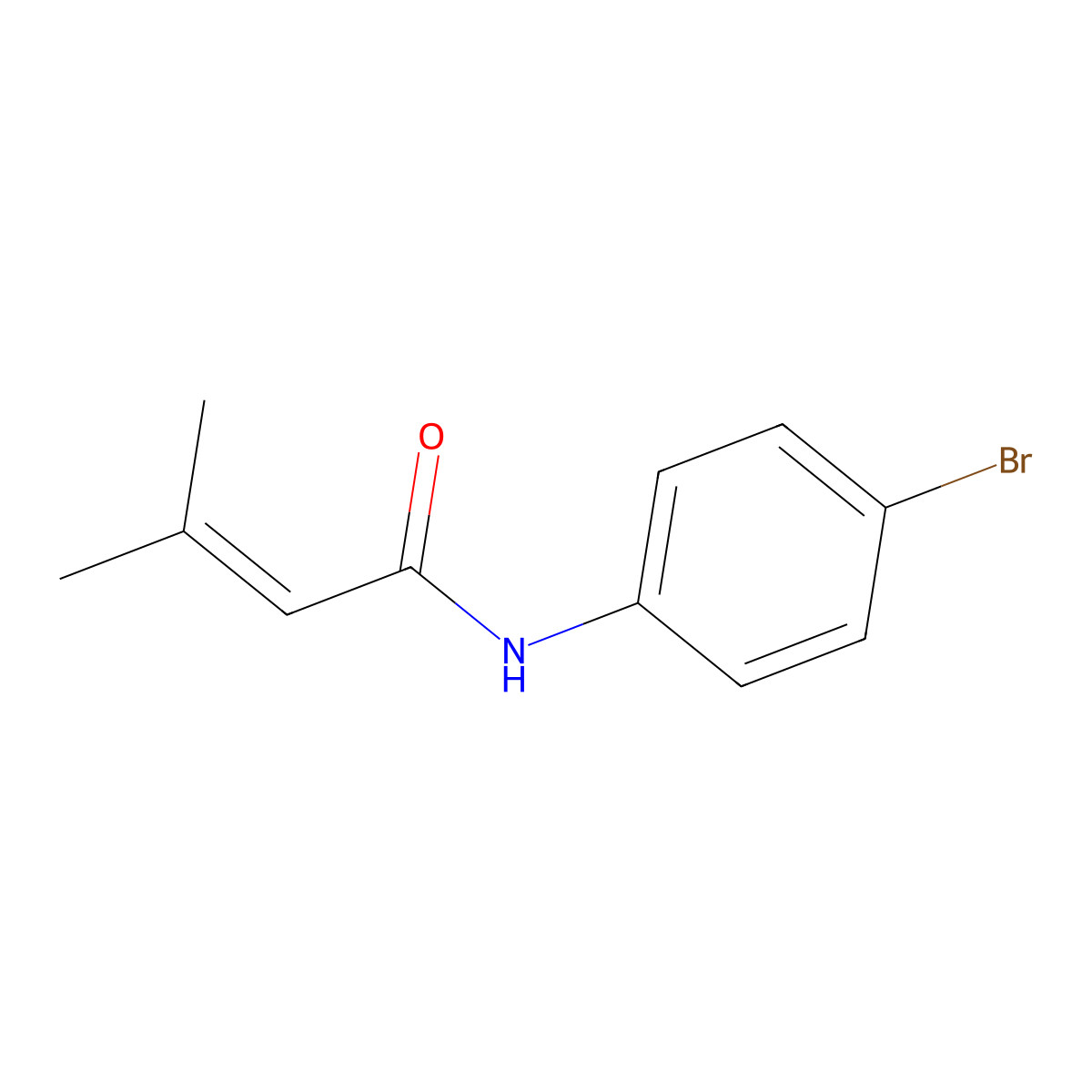 2-Butenamide, N-(4-bromophenyl)-3-methyl- molecular structure, CAS 135631-89-9