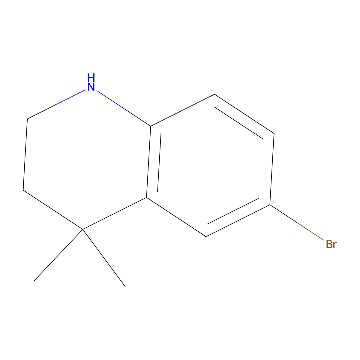 6-Bromo-1,2,3,4-tetrahydro-4,4-dimethylquinoline molecular structure, CAS 135631-91-3