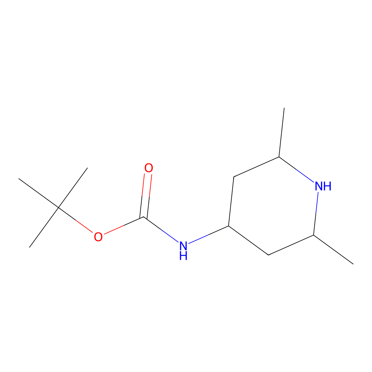 tert-Butyl (2,6-dimethylpiperidin-4-yl)carbamate molecular structure, CAS 135632-63-2