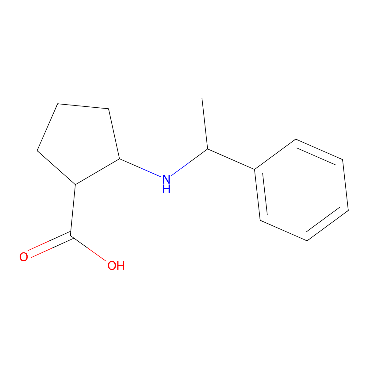 (1R,2R)-2-((R)-1-phenylethylamino)cyclopentanecarboxylicacid molecular structure, CAS 1356330-54-5