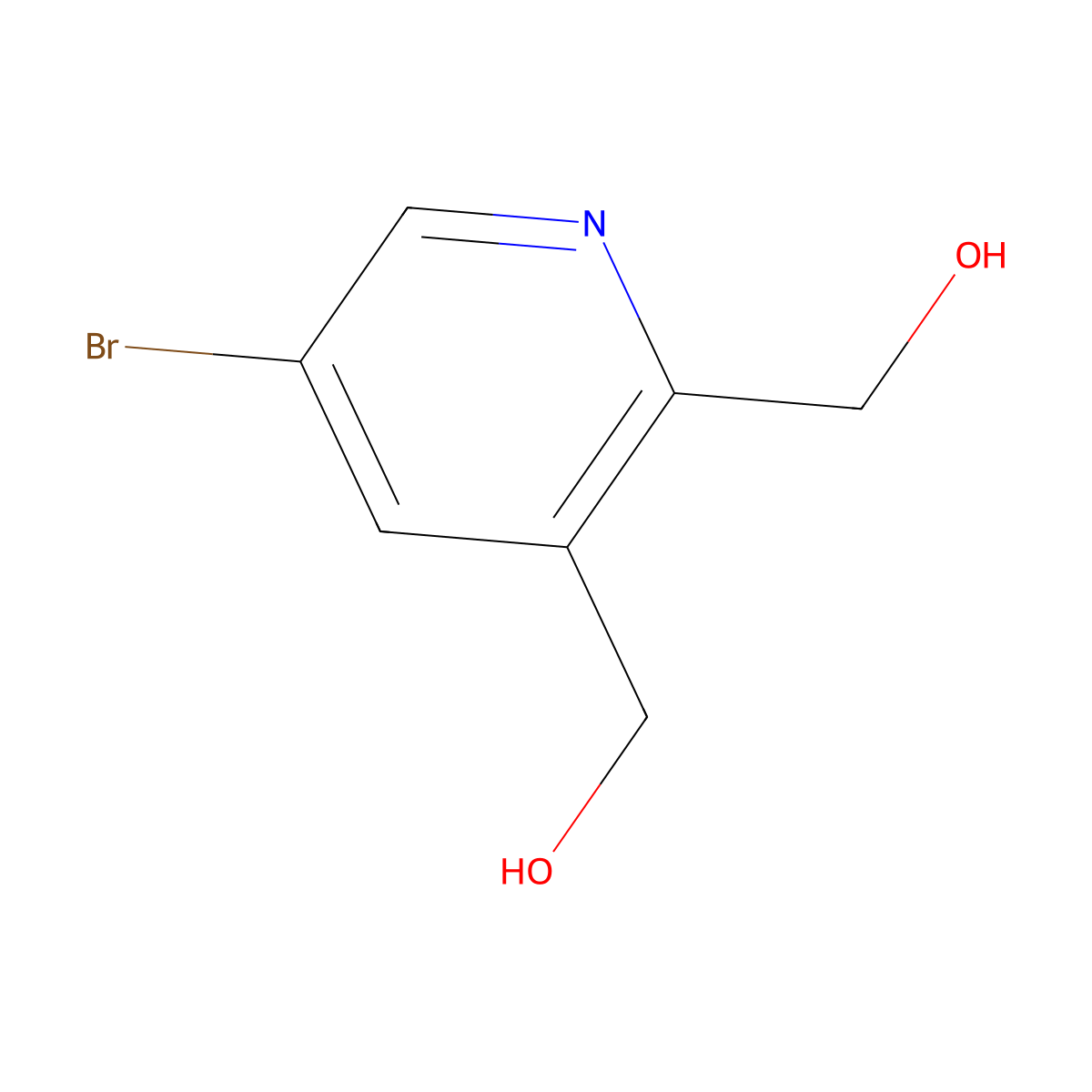 (5-Bromopyridine-2,3-diyl)dimethanol molecular structure, CAS 1356330-71-6