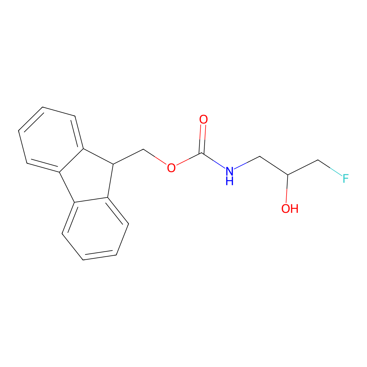 (9H-fluoren-9-yl)methyl N-(3-fluoro-2-hydroxypropyl)carbamate molecular structure, CAS 1356333-40-8