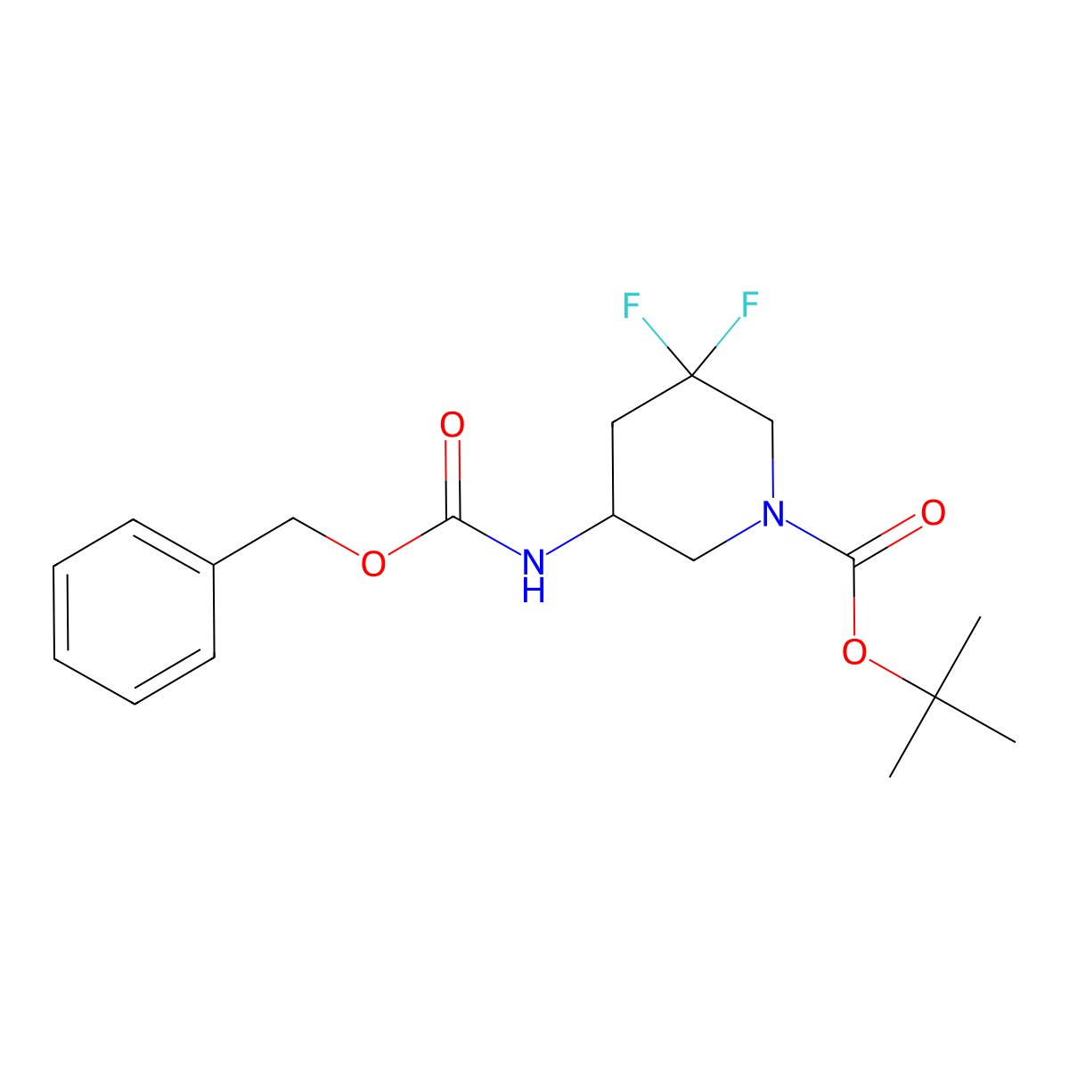 tert-butyl 5-(Benzyloxycarbonylamino)-3,3-difluoropiperidine-1-carboxylate molecular structure, CAS 1356338-58-3