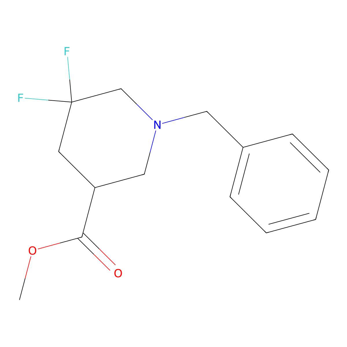 Methyl 1-benzyl-5,5-difluoropiperidine-3-carboxylate molecular structure, CAS 1356338-67-4