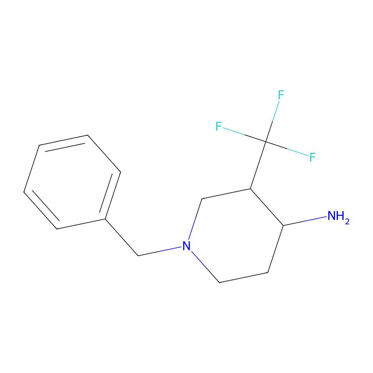 1-benzyl-3-(Trifluoromethyl)piperidin-4-amine molecular structure, CAS 1356338-90-3