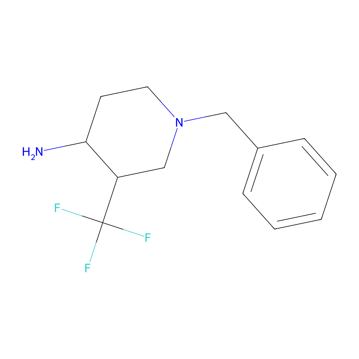 1-benzyl-3-(Trifluoromethyl)piperidin-4-amine molecular structure, CAS 1356338-90-3
