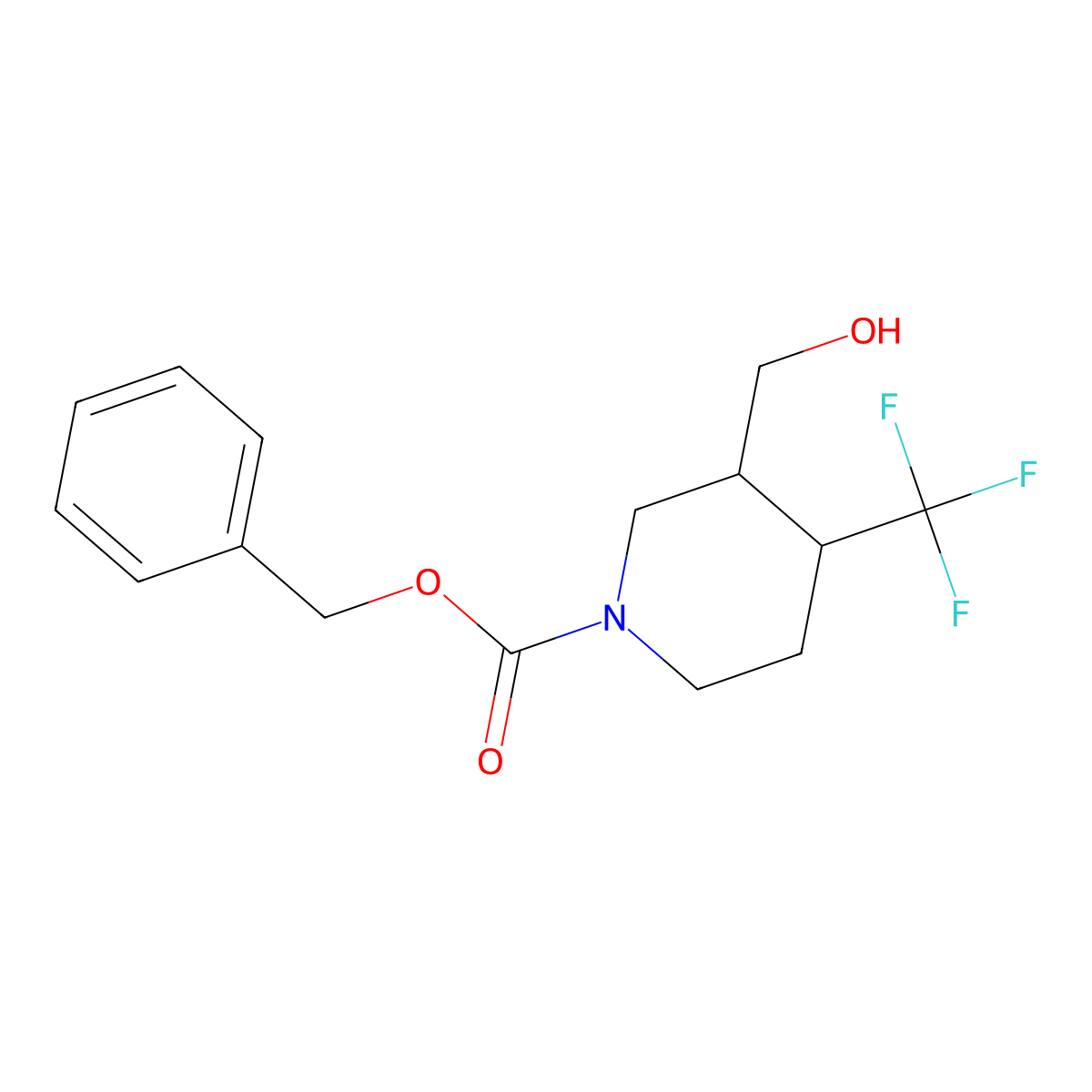 Benzyl 3-(hydroxymethyl)-4-(trifluoromethyl)piperidine-1-carboxylate molecular structure, CAS 1356338-95-8