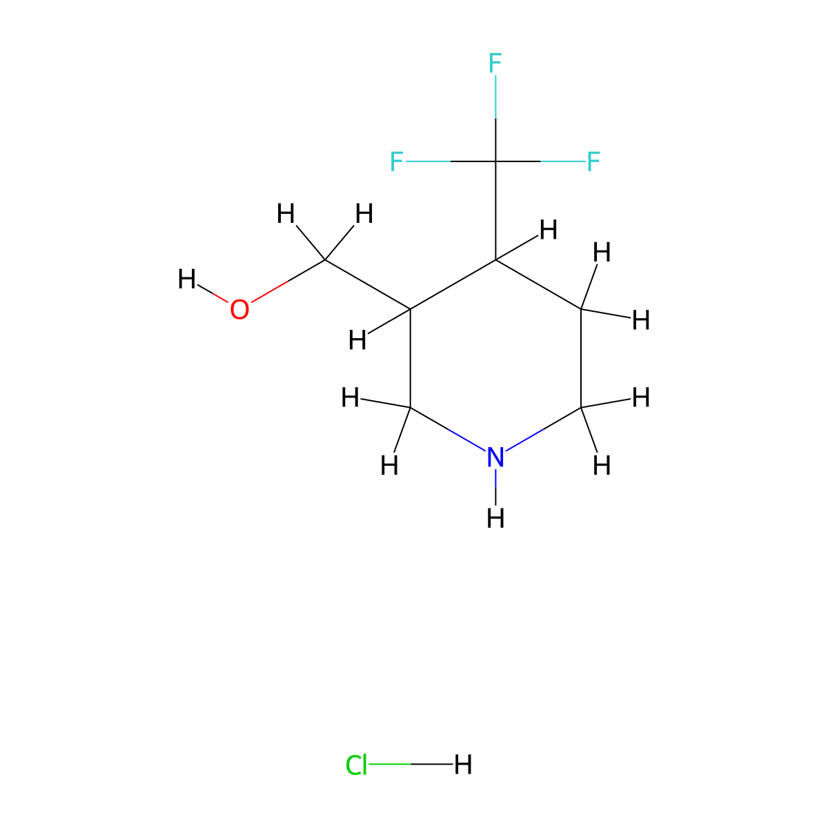 (4-(Trifluoromethyl)piperidin-3-yl)methanol hydrochloride molecular structure, CAS 1356339-06-4
