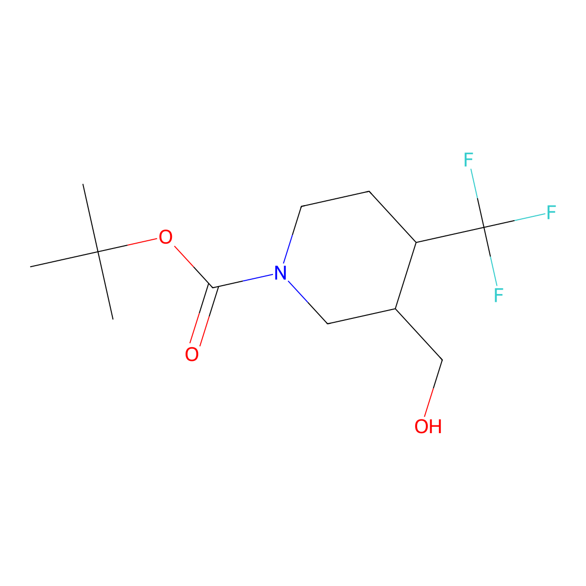 Tert-butyl 3-(hydroxymethyl)-4-(trifluoromethyl)piperidine-1-carboxylate molecular structure, CAS 1356339-16-6