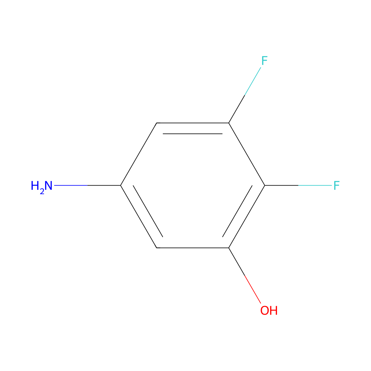5-Amino-2,3-difluorophenol molecular structure, CAS 1356339-34-8