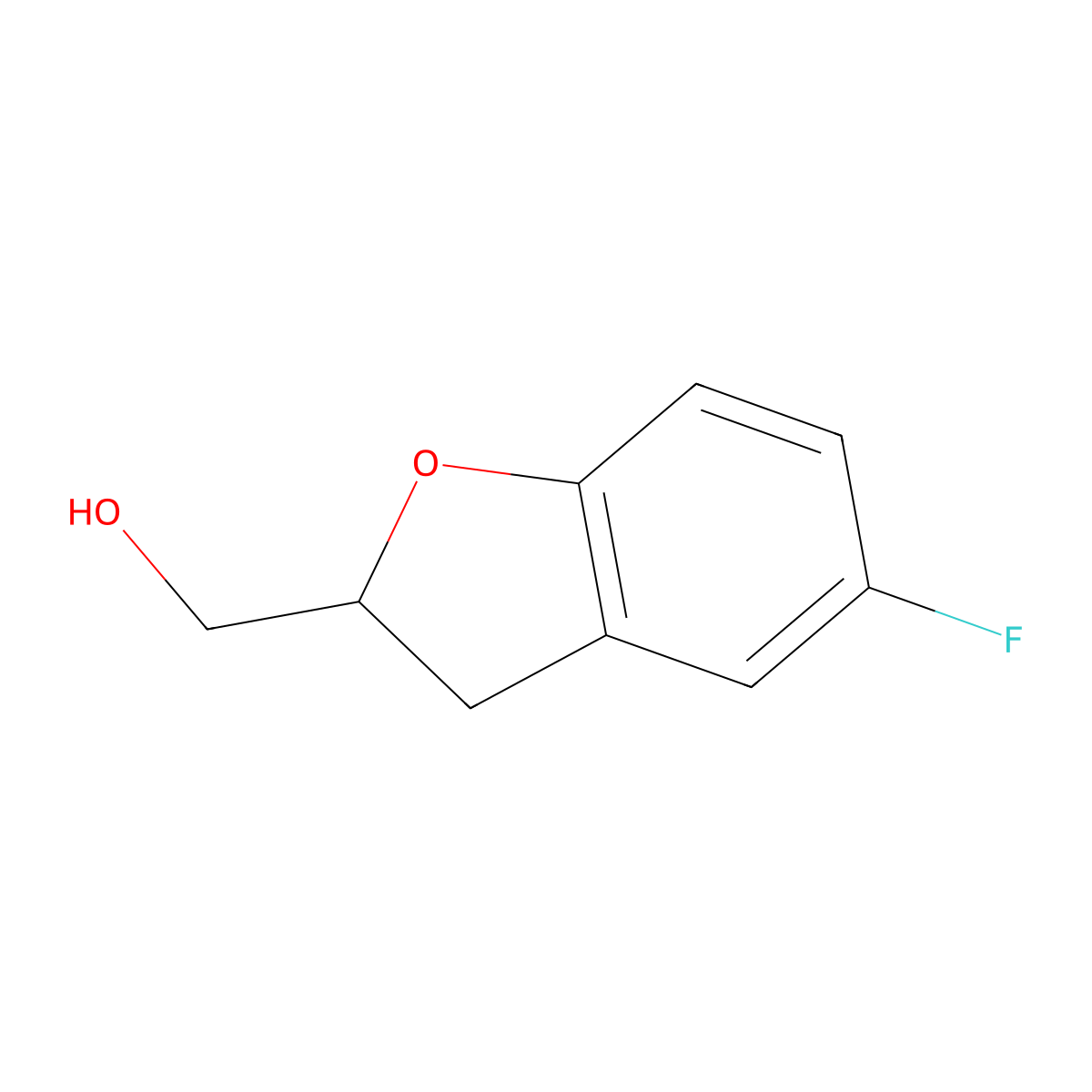 (5-Fluoro-2,3-dihydro-1-benzofuran-2-yl)methanol molecular structure, CAS 135634-27-4