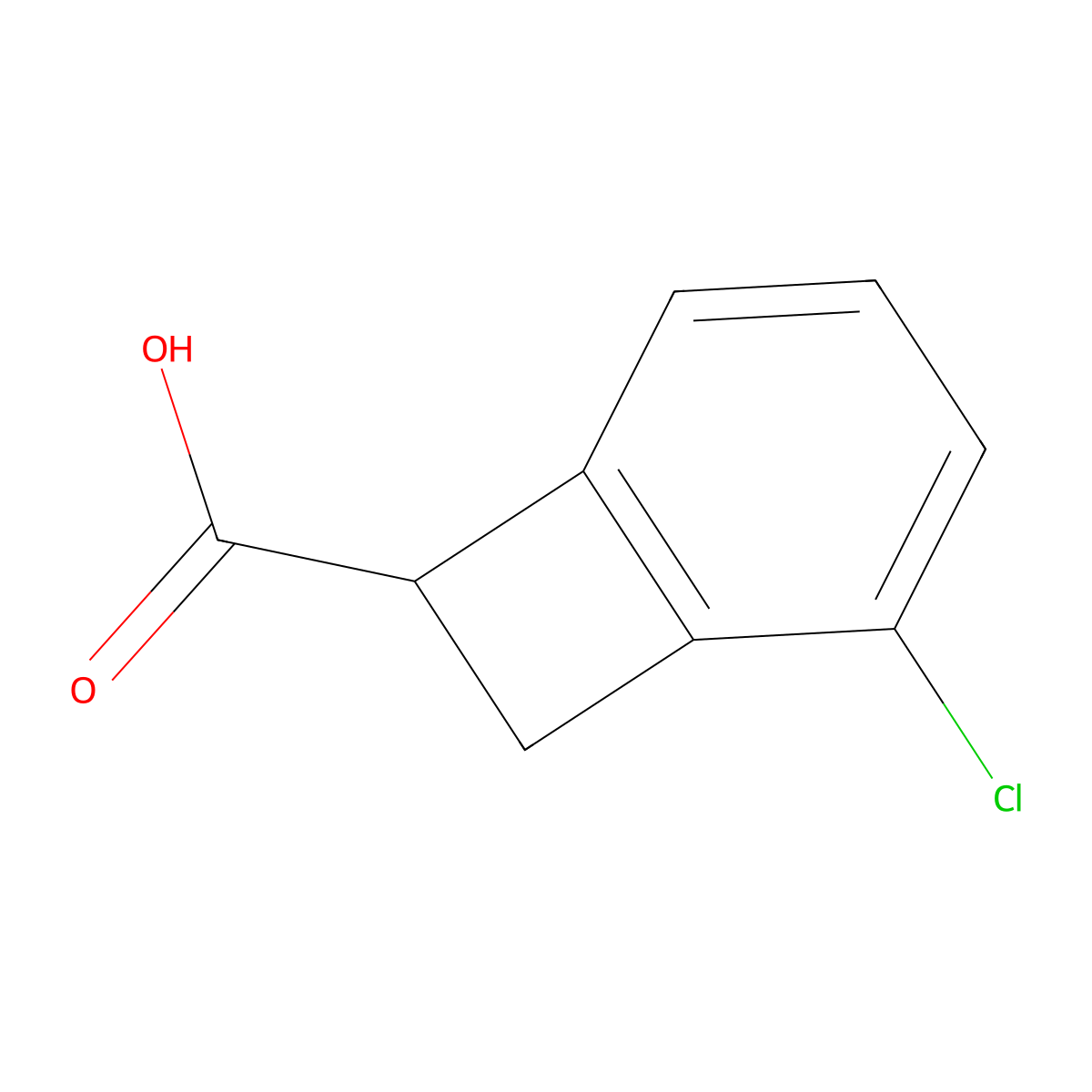 2-Chlorobicyclo(4.2.0)octa-1(6),2,4-triene-7-carboxylic acid molecular structure, CAS 135634-40-1