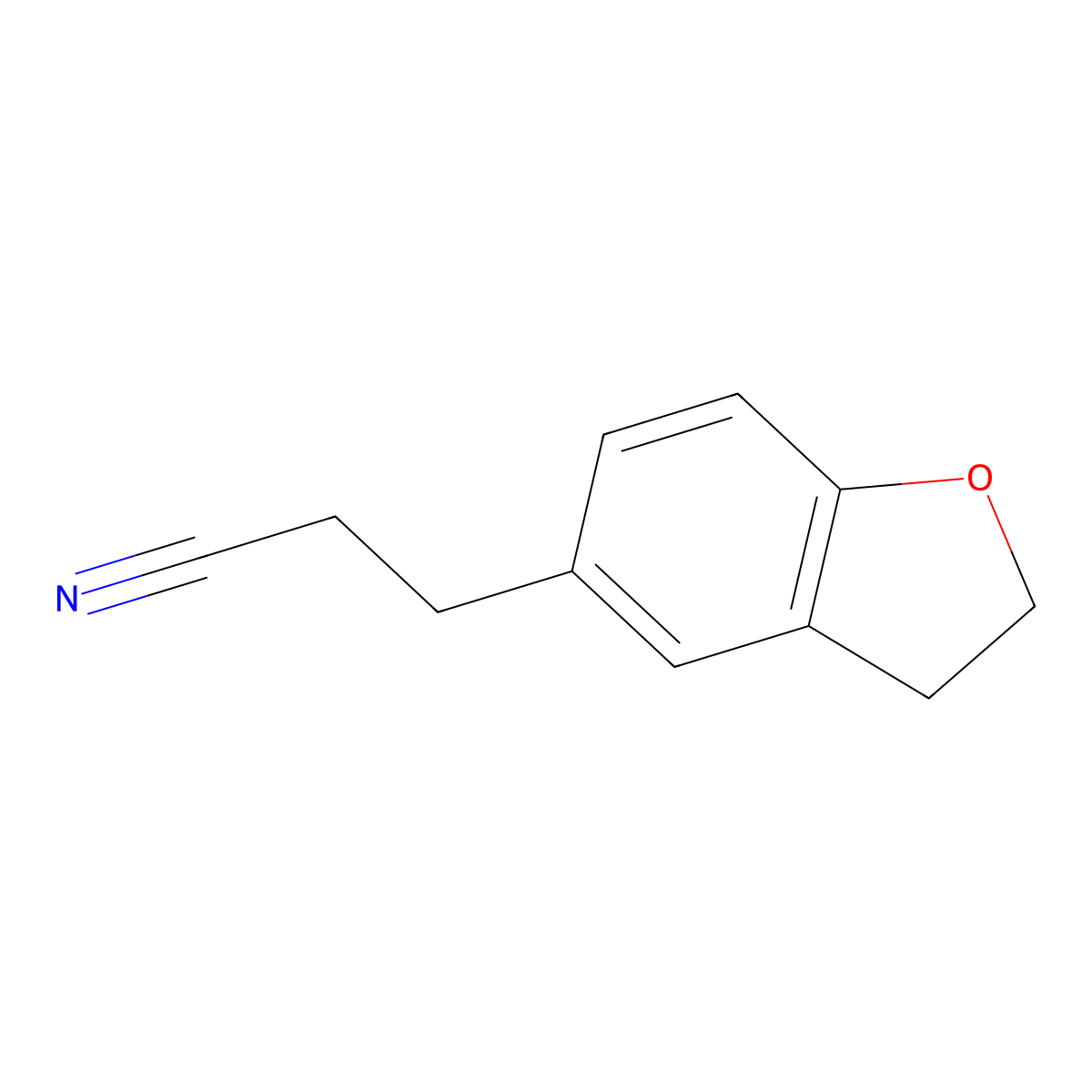 3-(2,3-Dihydro-1-benzofuran-5-YL)propanenitrile molecular structure, CAS 135634-51-4
