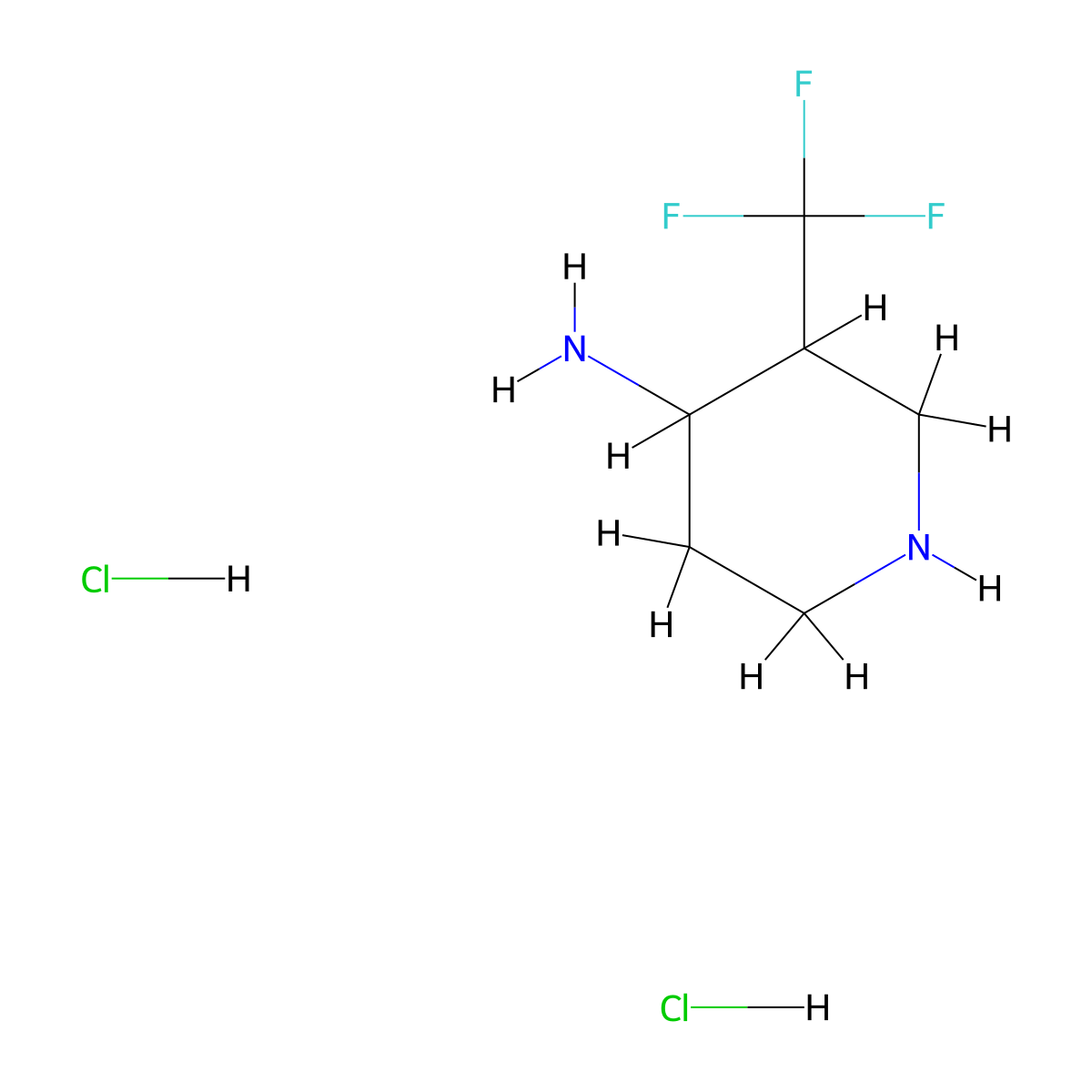 3-(Trifluoromethyl)piperidin-4-amine dihydrochloride molecular structure, CAS 1356342-57-8