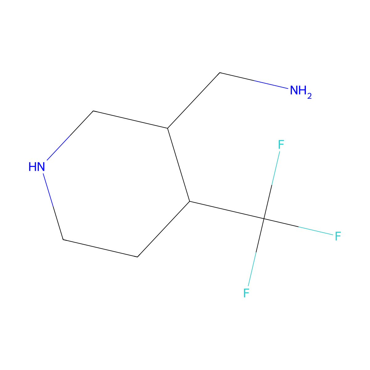 [4-(Trifluoromethyl)piperidin-3-yl]methanamine molecular structure, CAS 1356342-77-2