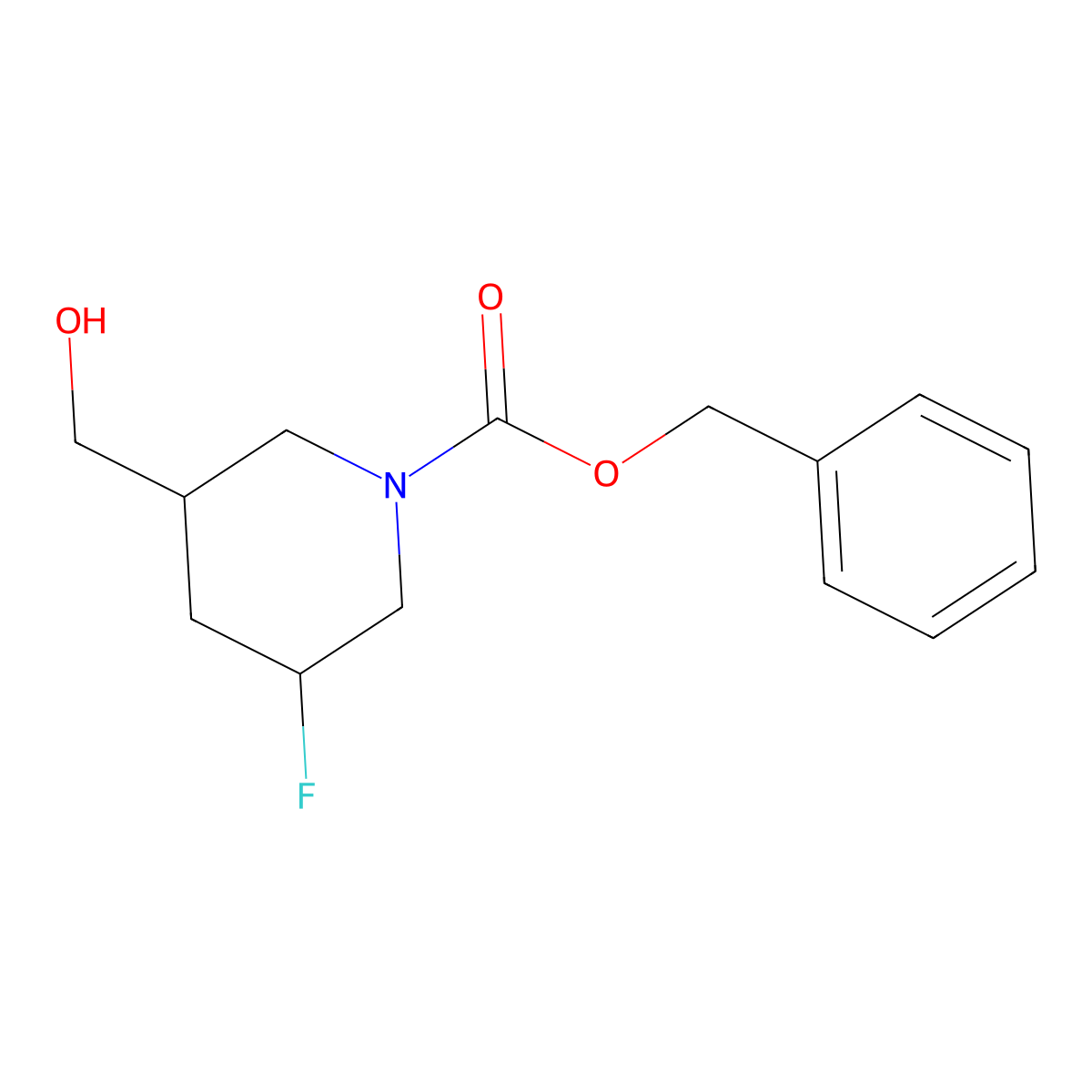 benzyl 3-Fluoro-5-(hydroxymethyl)piperidine-1-carboxylate molecular structure, CAS 1356342-79-4