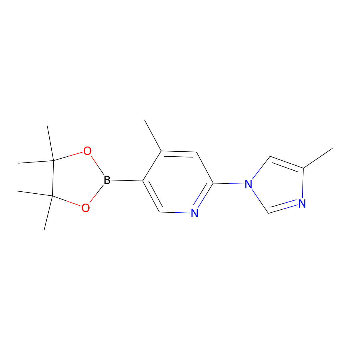 4-Methyl-2-(4-methyl-1h-imidazol-1-yl)-5-(4,4,5,5-tetramethyl-[1,3,2]dioxaborolan-2-yl)pyridine molecular structure, CAS 1356363-79-5