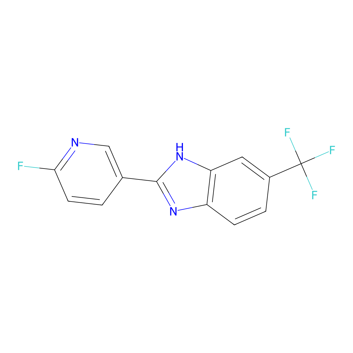 2-(6-Fluoropyridin-3-yl)-6-(trifluoromethyl)-1H-benzo[d]imidazole molecular structure, CAS 1356385-98-2